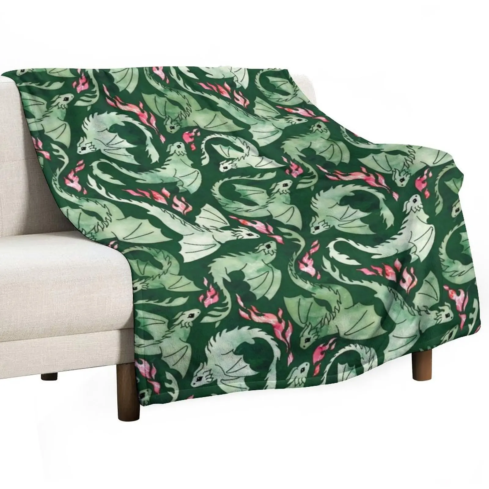 

Dragon fire dark green Throw Blanket blankets ands Blankets For Bed For Sofa Thin Weighted Blankets