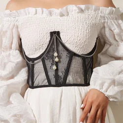 Black Bandage Cummerbunds Sexy Corset Belt for Women Steetwear Twotwinstyle Corsets Belts Woman Clothing Cinturones Para Mujer