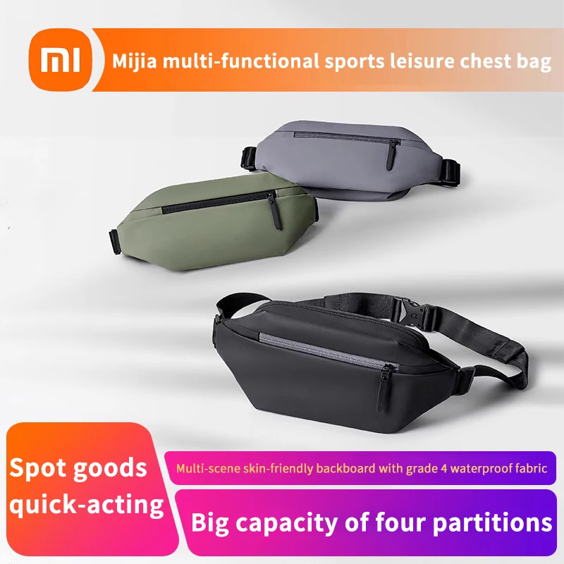 Xiaomi Mijia chest bag multifunctional leisure portable shoulder bag diagonal bag practical multi-zone sports purse