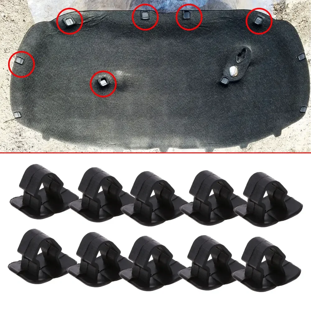 

10X 1H5863849A01C Plastic Hood Bonnet Insulation Clip Rivet Retainer for VW Polo Tiguan Passat B5 B6 SEAT Leon 2 Skoda Octavia 2