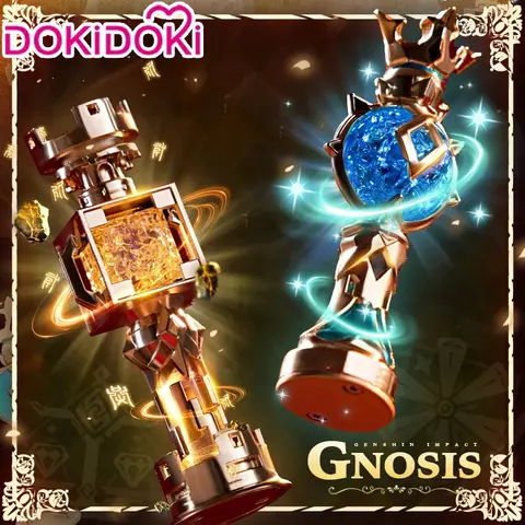Venti/Zhongli Gnosis Props Game Genshin Impact Cosplay DokiDoki Cosplay Heart of God Props LED Electro Anemo Geo Gnosis