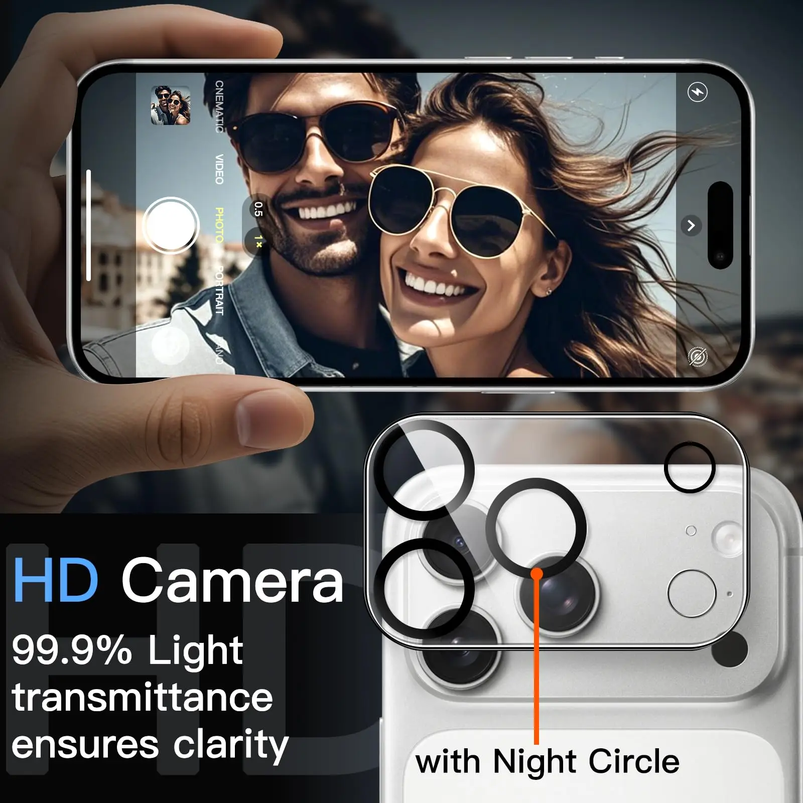 3PCS Camera Lens Protector for iPhone 17 Pro Max Air 9H HD Lens Protective Glass Camera Chamber Acrylic Transparent