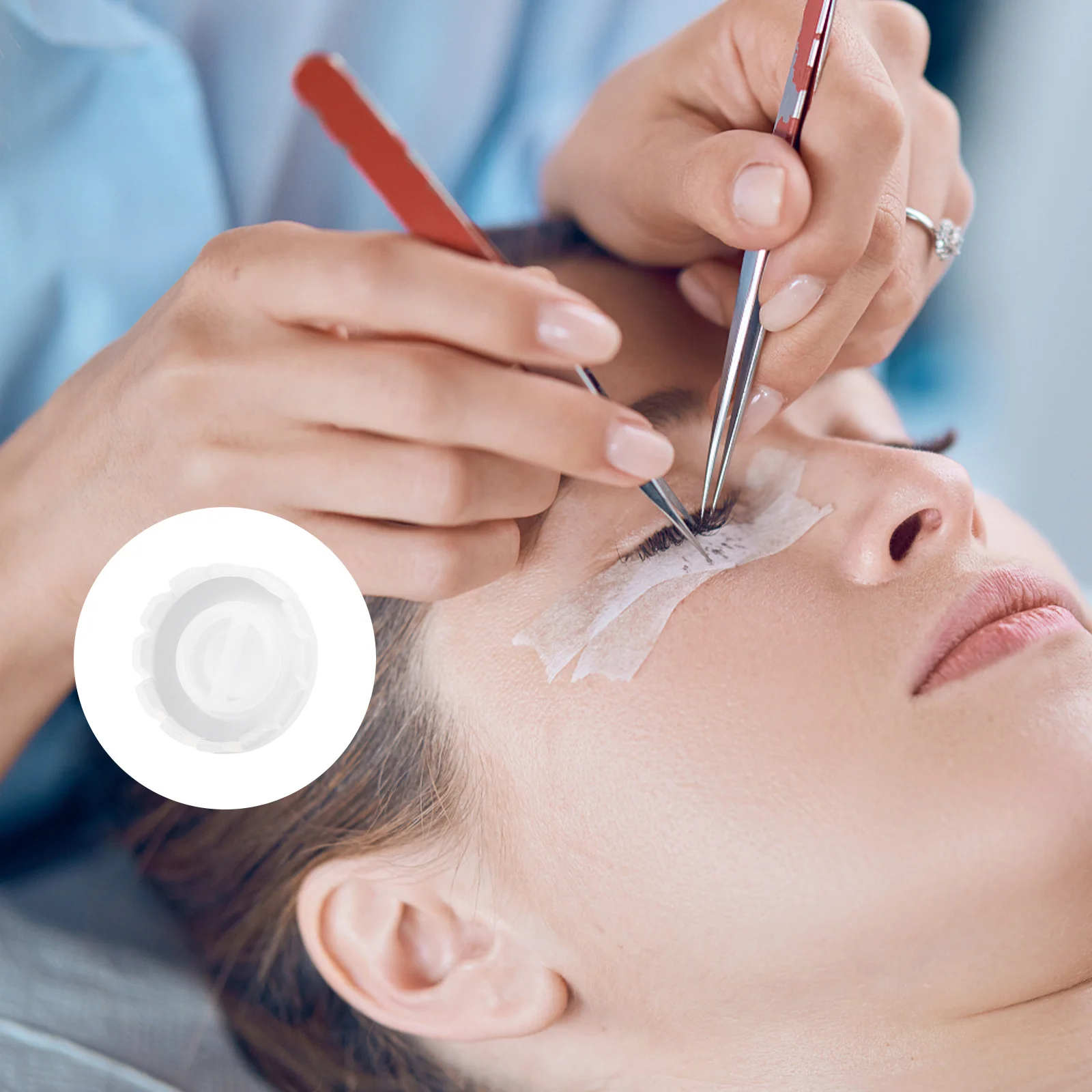 200Pcs Wimpern Pfropfen Werkzeuge Wiederverwendbare Lash Organizer Kleine Tassen für Kleber Pigment Tinte Falsche Wimpern Schönheit Zubehör