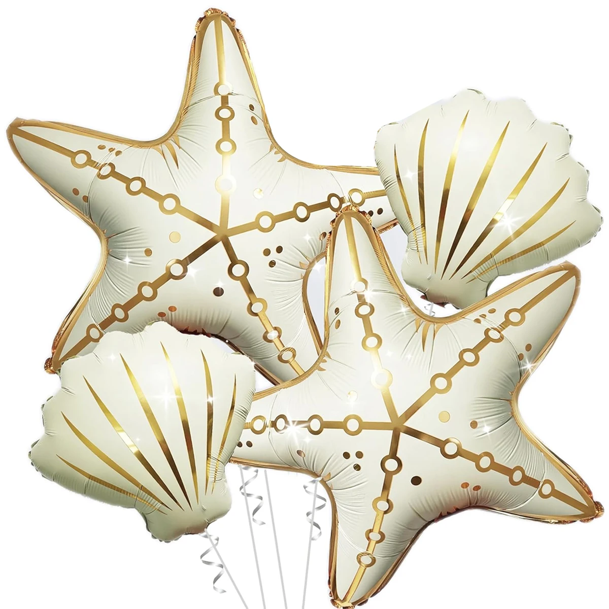 Balões de estrela-do-mar e conchas, decorações de festa subaquáticas, balões com tema oceânico para chás de bebê, suprimentos para festas na praia