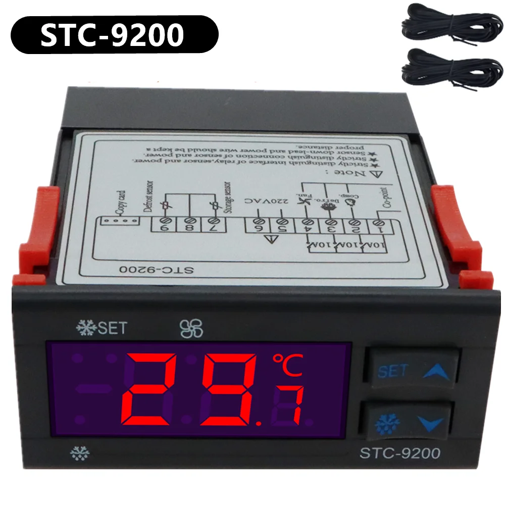 Digital Temperature Controller STC-9200 Thermostat 220V Regulator Thermoregulator With Refrigeration Defrost Fan Alarm Function