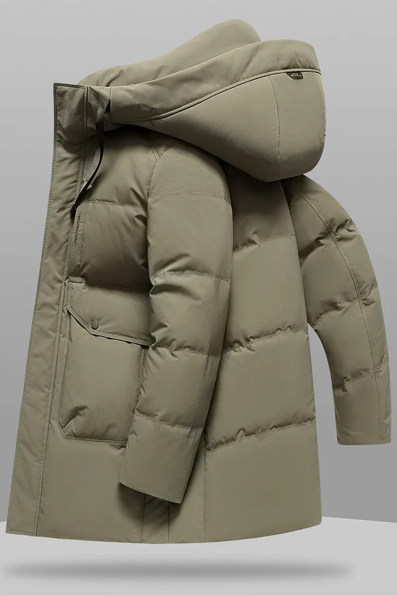 Men's Hooded Down Jacket 2024 Winter 90% White Duck Down Jacket Winter Coat mens thicken windproof warm winter down coat parkas