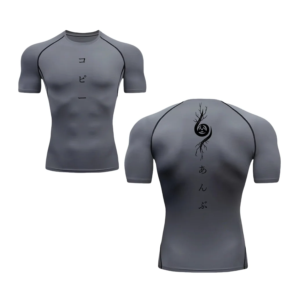 Compression Shirts for Men Gym Workout Running Tshirt Summer Athletic Quick Dry Tees Tops Short Sleeve Rash Guard