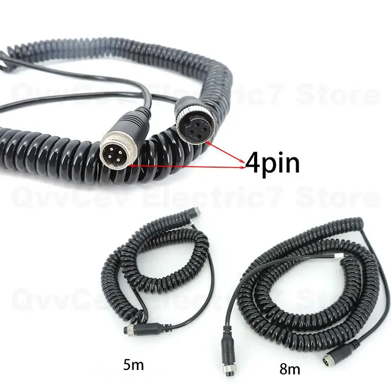 4 Pin spring Aviation Extension Video connector extension Cable for Truck Bus Monitor CCTV Camera Connection A7