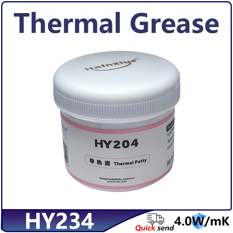 

HY204 HY234 100g 4.0W/m-k Silicone Thermal Paste Heat Transfer Grease Heat Sink CPU GPU Chipset Notebook Computer Cooling Canned