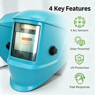 Large 4 Arc Sensor DIN5-DIN13 Solar Auto Dimming TIG MIG MMA Grinding True Color Welding Mask/Welding Filter/Welder Cap/Welder G