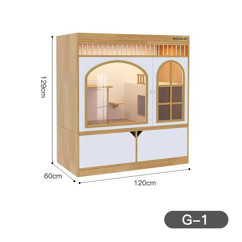 Luxury Cat Villa Pet House Wood Metal Construction Eco-Friendly Design Large Cats Modern Fashion Style Indoor Living Room Solid