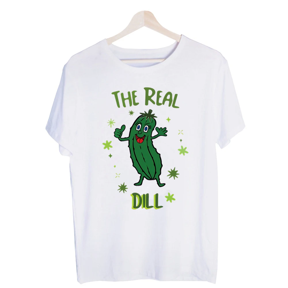 Men's Pickle Character Graphic Tee, Short Sleeve Crew Neck T-Shirt for Casual Summer Outfits