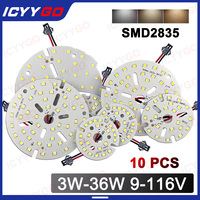 10PCS 5W 7W 9W 12W 15W 18W 24W 36W 2835 Brightness SMD Light Panel LED Light Panel for Ceiling LED Bulb Replacement Light Panel