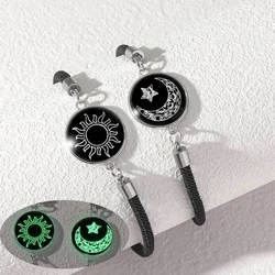 2 Pcs Romantic Luminous Sun Moon Couple Bracelets for Women Men Handmade Braided Rope Charm Bracelet Valentine's Day Jewelry