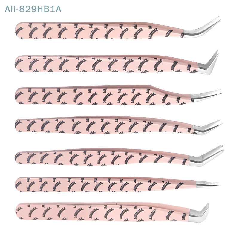 속눈썹 트위저 스테인리스 스틸 정전기 방지 비자성 전문 핀셋, 3D 속눈썹 익스텐션 핀셋, 메이크업 도구, 1PC
