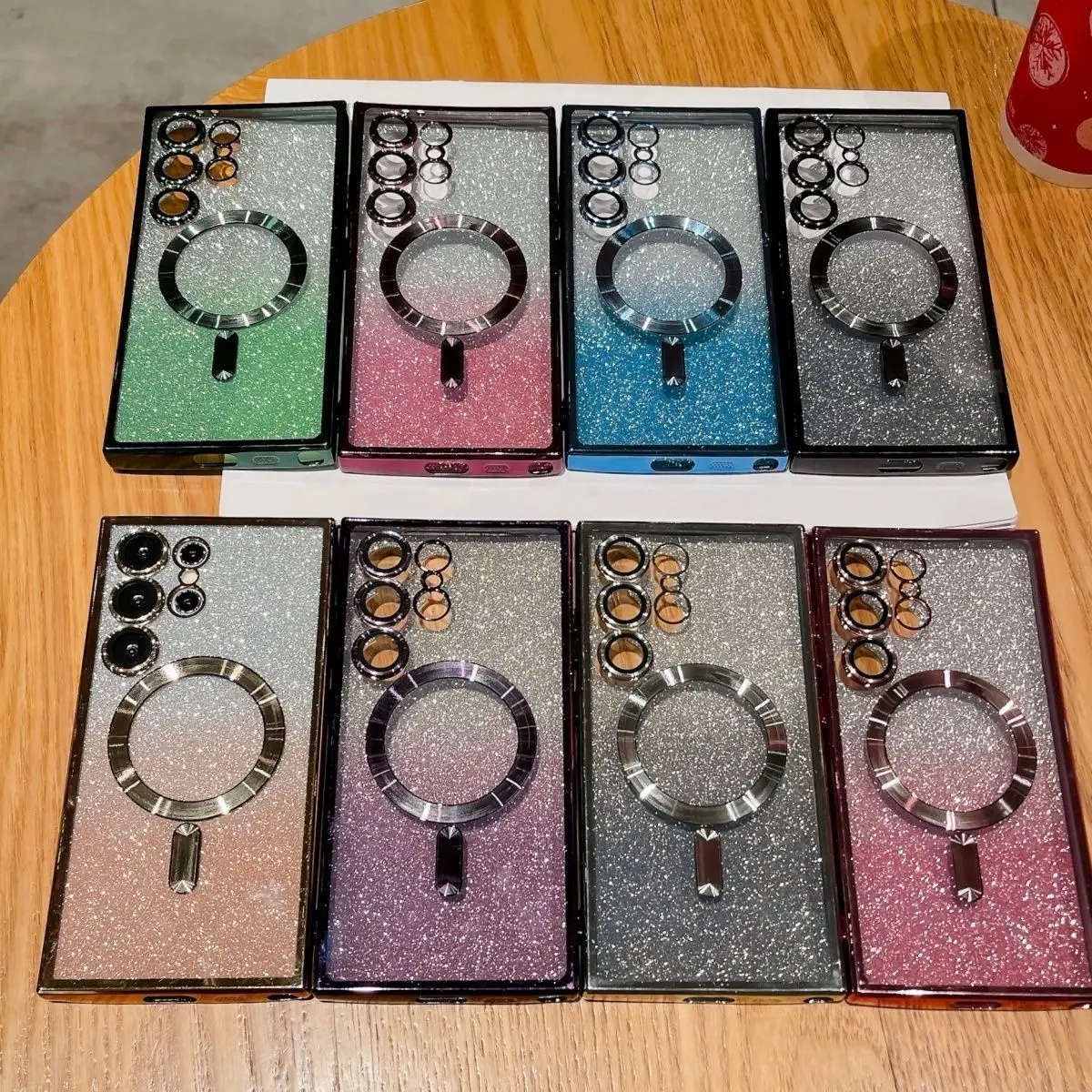 Luxury Plating Glitter Magnetic For Magsafe Case For Samsung Galaxy S21 FE S22 S23 S24 Ultra Phone Cases Wireless Charging Cover image 3