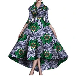 Dashiki African Dresses for Women Wedding Party Coat Women Dresses Ankle Length Belt Dress African Women Clothes WY5951