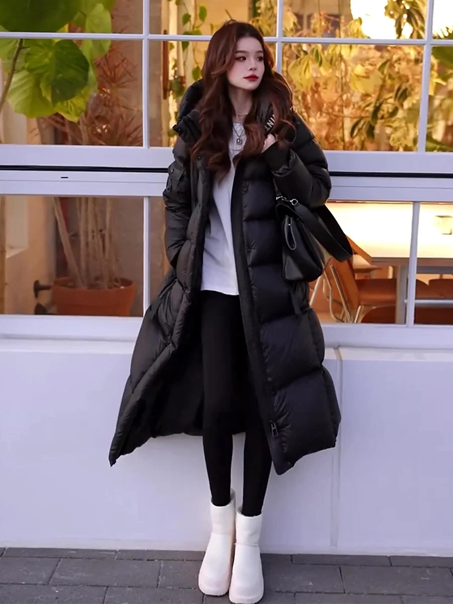 

Winter New Arrival Women's Long White Du down Jaet Coat Ultra Cold Resistant Casual Sle Zipper ket Design Ci Leisure
