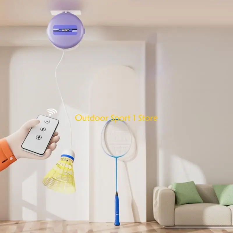 A0KA Remote Control Badminton Trainer Portable Badminton Trainer Practice Tool Professional Badminton Training Tool