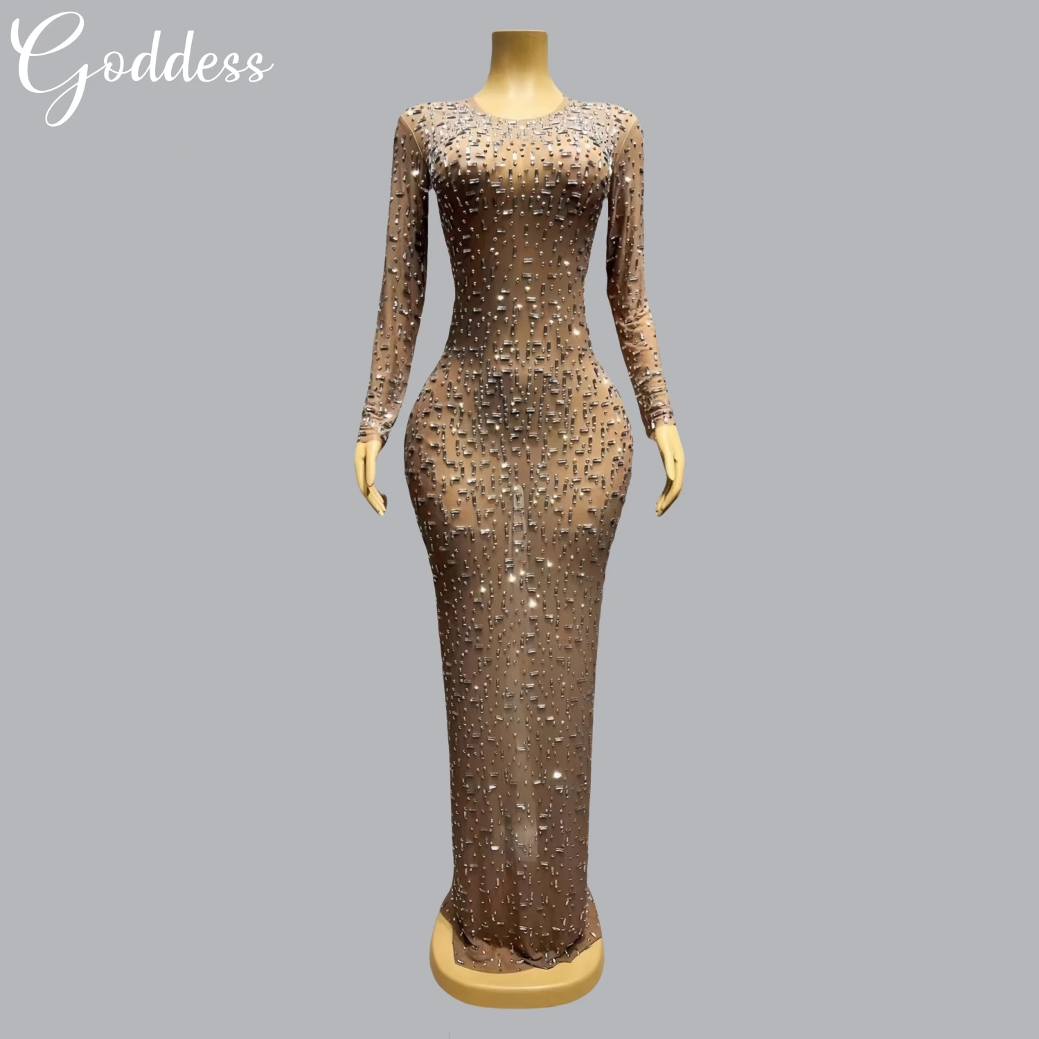 Luxury Dinners Sparkly Rhinestones Elegant Long Dress for Women Sexy Celebrate Prom Evening Gown Birthday Party Photo Shoot Wear