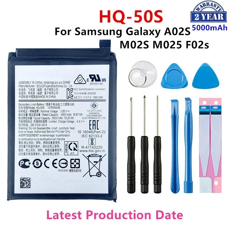 

Brand New HQ-50S 5000mAh Replacement Battery For Samsung Galaxy A02S M02S (M025) F02S Mobile Phone Batteries+Tools