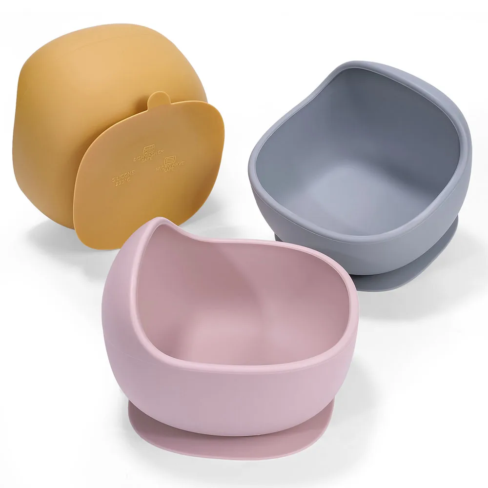 Silicone bebê alimentação tigela para crianças, talheres, impermeável, ventosa, BPA livre, pratos infantis, utensílios de cozinha, coisas do bebê,