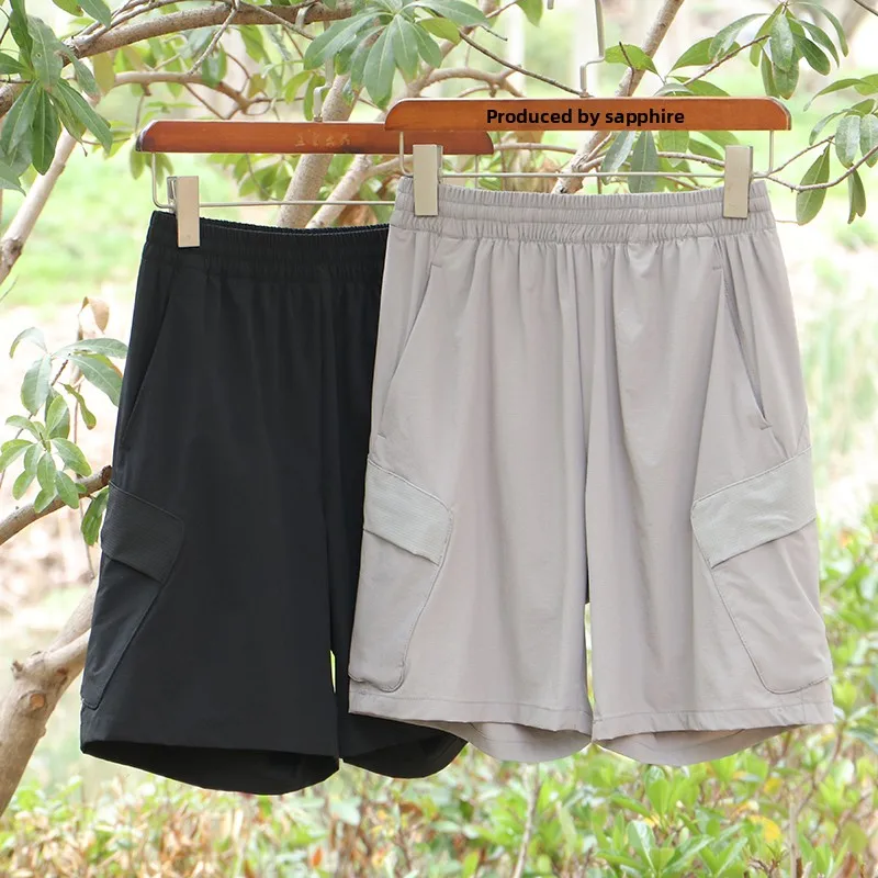 د بديل المنزل! الرجال الصيف مريحة للتنفس مرونة الخصر رقيقة وظيفة الإحساس البارد الحماية من الشمس الرياضة العمل... #1