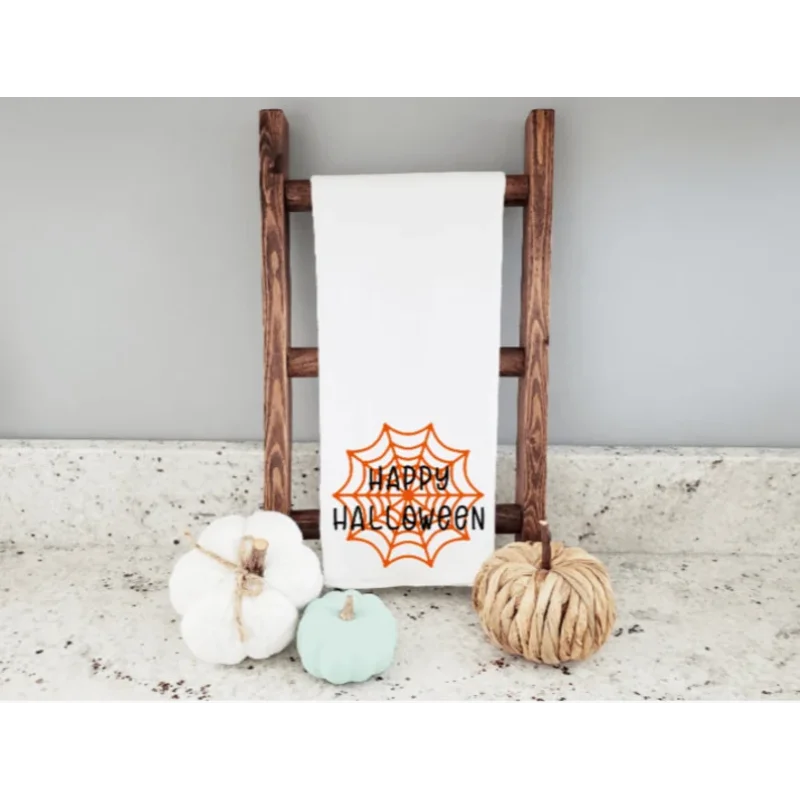 

Happy Halloween Kitchen Towel Flour Sack Towel & Dish/Hand Towel for Halloween Kitchen Decor Hostess Gift Halloween Supplies