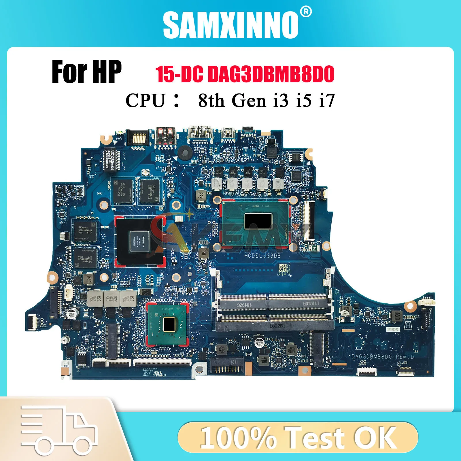 

DAG3DBMB8D0 Материнская плата для ноутбука HP Omen 15-DC с процессором i5 i7 GTX1050Ti GTX1050 4 ГБ графического процессора L24331-601 L24330-601