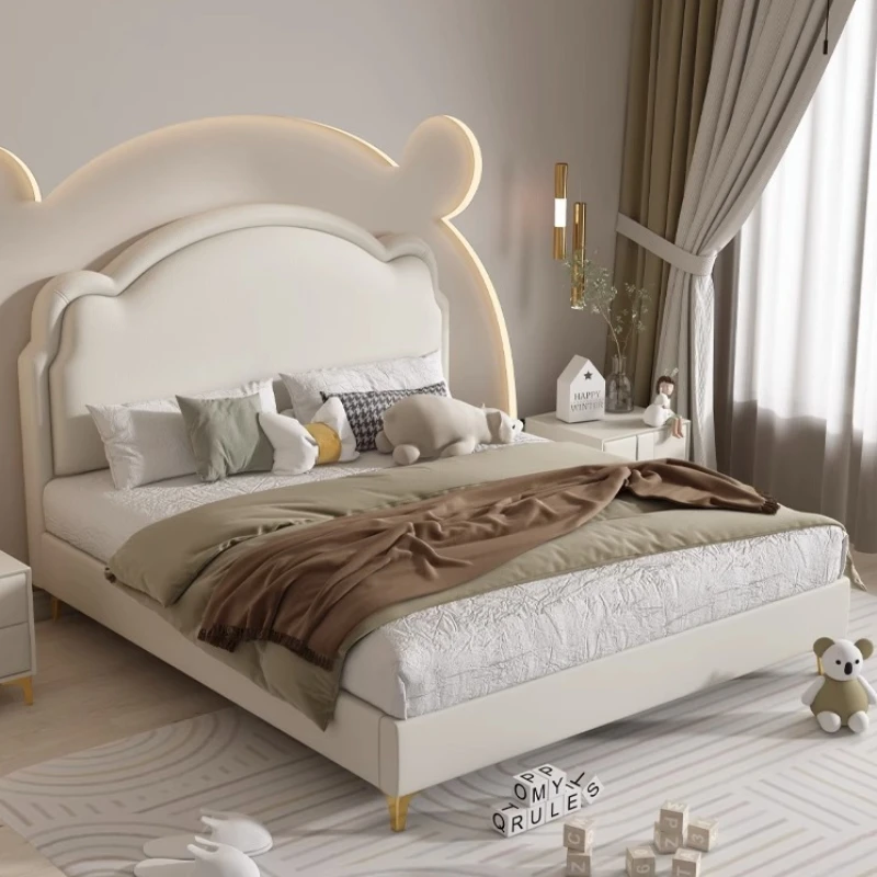 Solid Wood Double Children Beds Design Floor Princess King Size Children Beds Toddler Luxury Mueble Infantil Furniture SR50CB