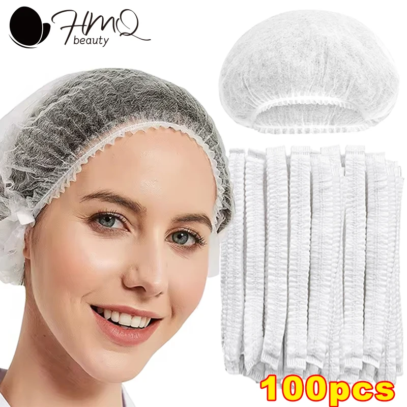 100/50/10PCS Disposable Non Woven Fabric Hat Elastic Sterile Caps Eyelash Extension Head Covers Spa Salon Beauty Accessories