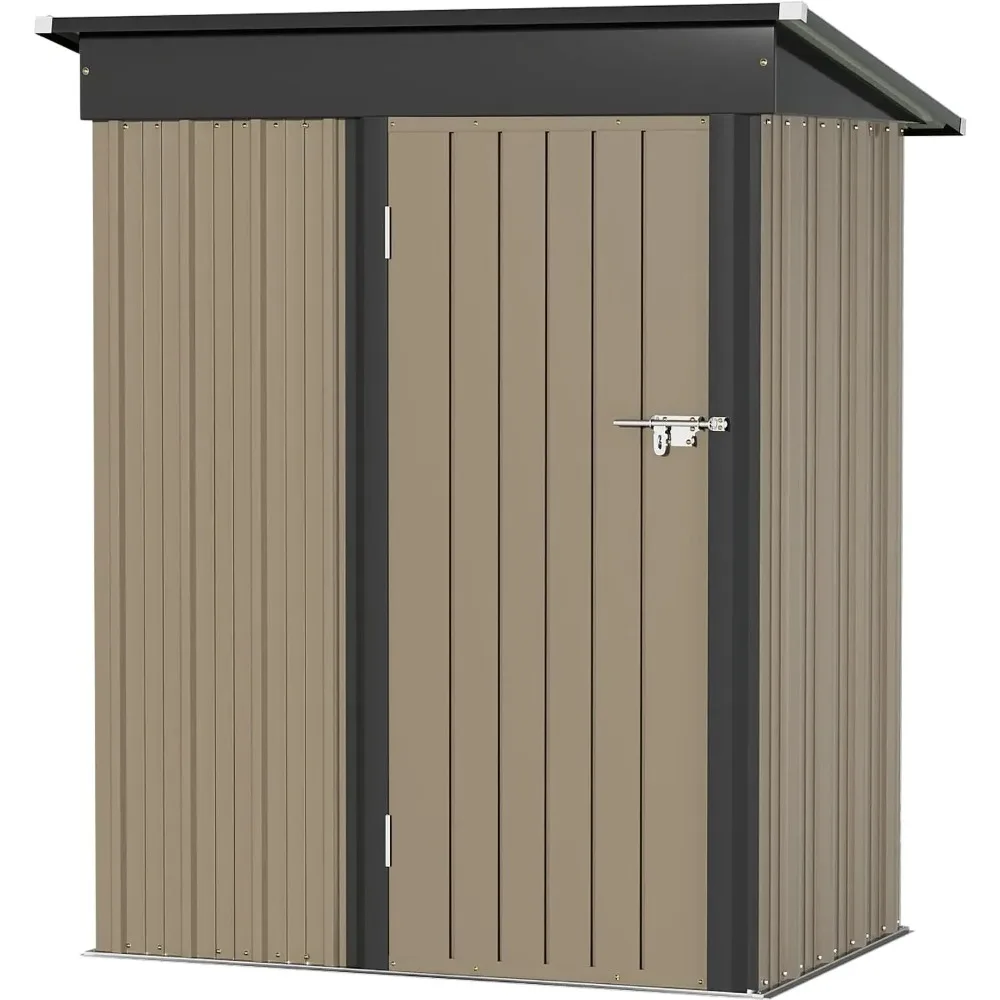 Metal Outdoor Storage Shed 5FT x 3FT, Steel Utility Tool Shed Storage House with Door & Lock