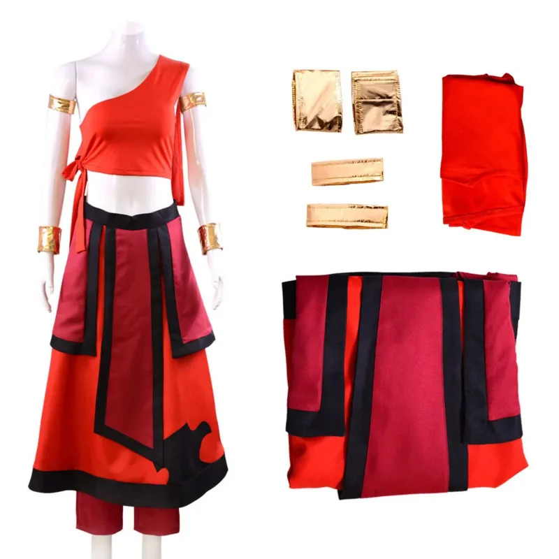 Anime Avatar The Last Airbender Katara Cosplay Traje, Fato Aang Uniforme, Roupas de Halloween, Vestido para Mulher, Homem