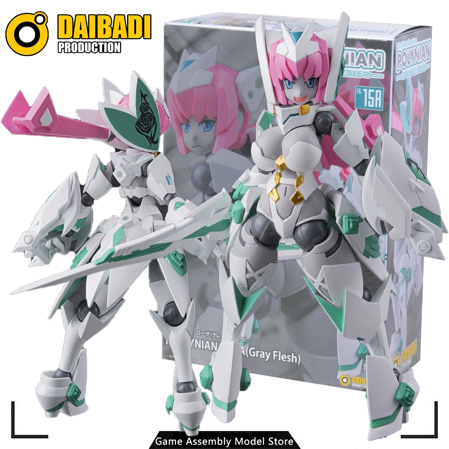 

100% Original and Genuine Daibadi Anime Action Figure Polynian Roza Gray Flesh Assembled Model Kit Collection 150mm