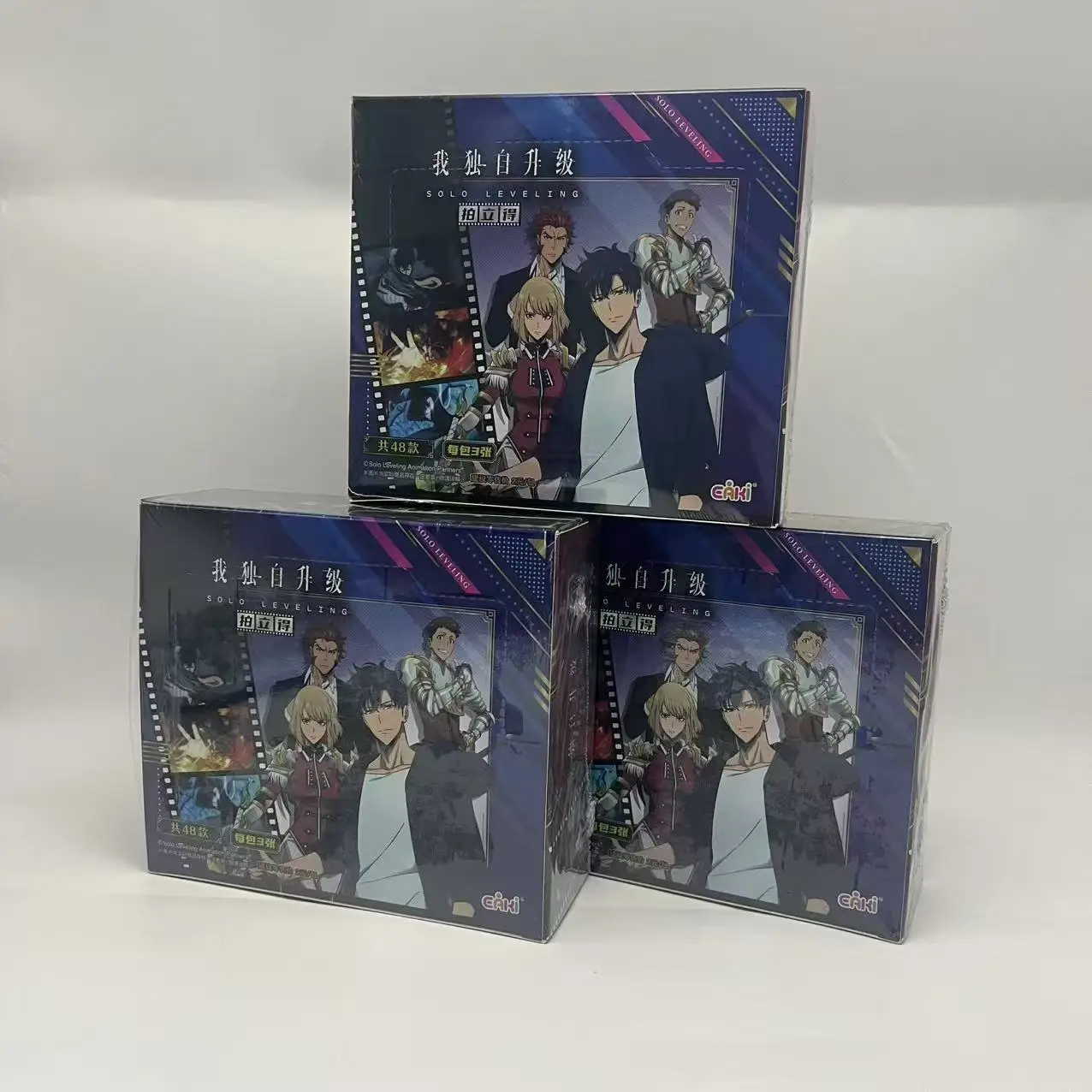 

EAKI Authentic Solo Leveling Cards Sung Jin-Woo Cha Hae-In Anime Figures Polaroid Series Transparent Kids Gifts