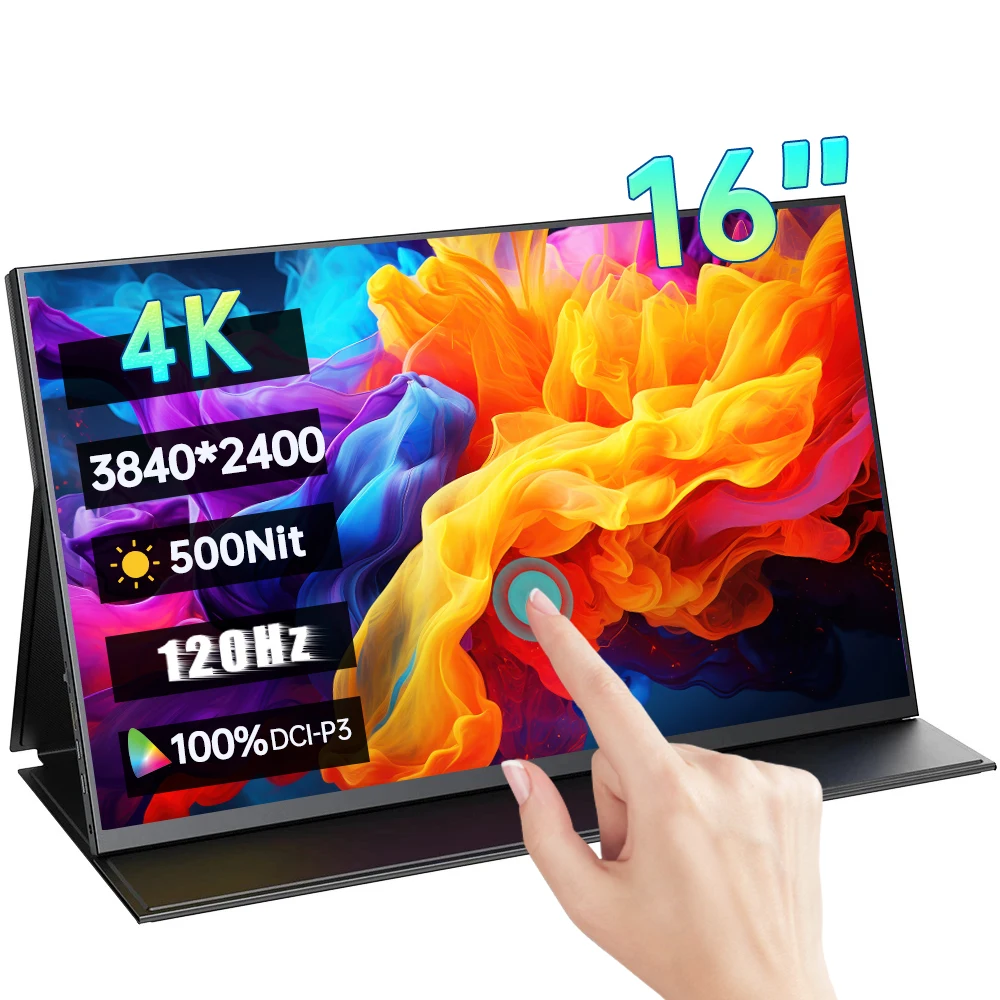 16インチ 4K 120Hz タッチスクリーン ポータブルモニター 100%DCI-P3