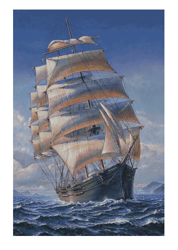 

Sailboat Scenery Sea 16CT 14CT Canvas Unprinted Top Quality Cross Stitch Kit Embroidery Art DIY Handmade Needlework Home Decor
