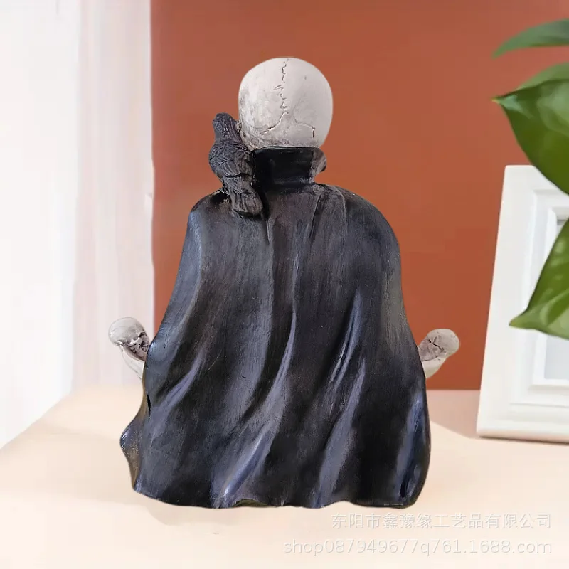 Halloween Gift Cloak Skull Tray Desktop Storage Decoration Resin Craft Ornaments
