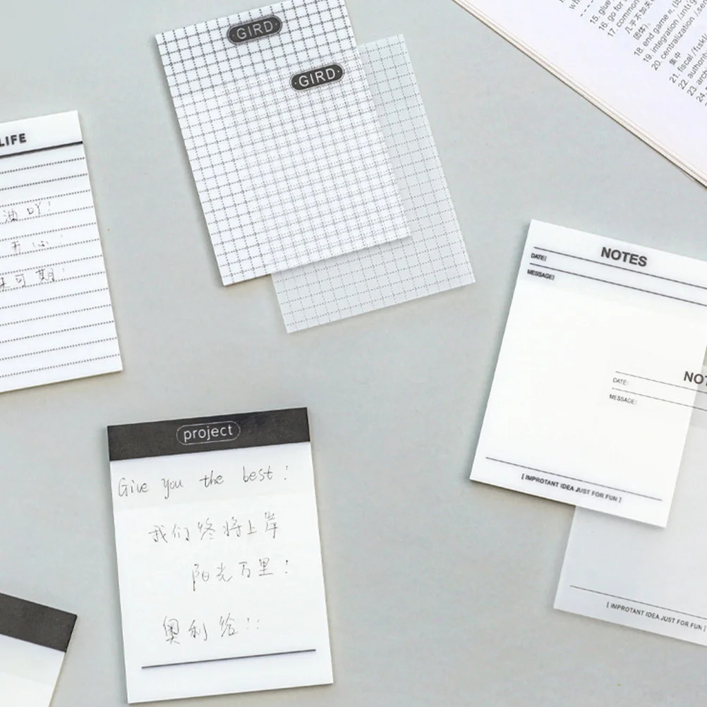 

Household Memo Pads Multi-Function Note Stickers Transparent Self-Adhesive Compact Note Pads For Office School Daily Use