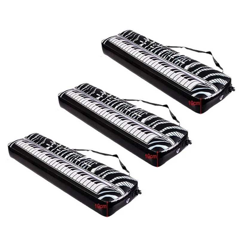 3PCS Inflatable Keyboard Piano Rock Star Electronic Organ Toy For 80s 90s Disco Birthday Party Decorations Hip Hop Party Decors