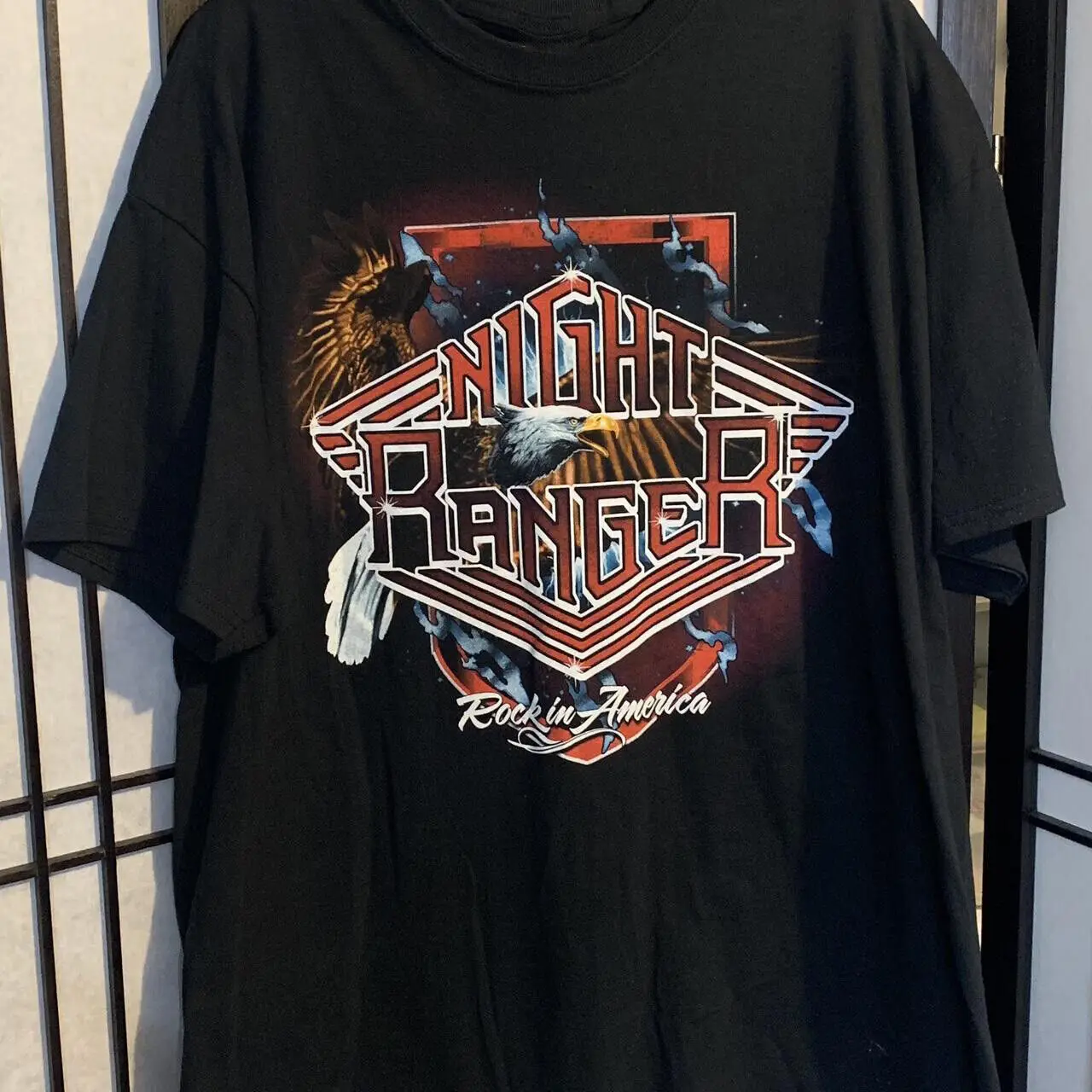 Rock In America Night Ranger Band Tour Black Heavy Cotton Shirt PP501