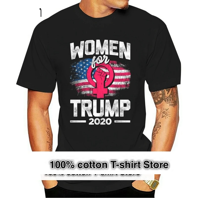 Women For Donald  2024 American Flag Pink Women Vote Usa Elections T-Shirt Cotton Tee Shirt Custom Special Print