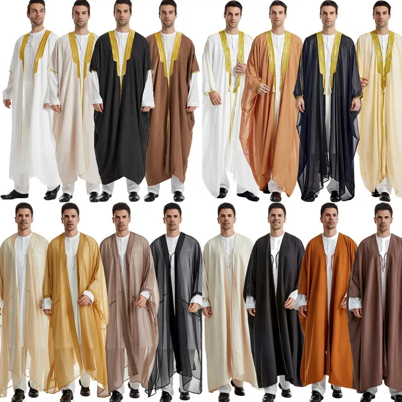 Islam Men Abayas Jubba Thobe Kimono Eid Ramadan Djellaba Muslim Abaya Turkey Kaftan Saudi Arabia