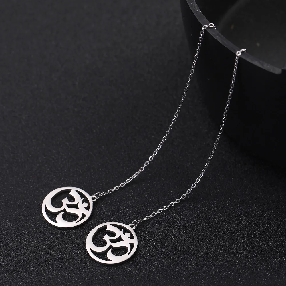 New Vintage Buddhism Hindu Yoga Om Drop Earrings for Women Girls Amulet Mandala Talisman Jewelry Mother Day Gifts