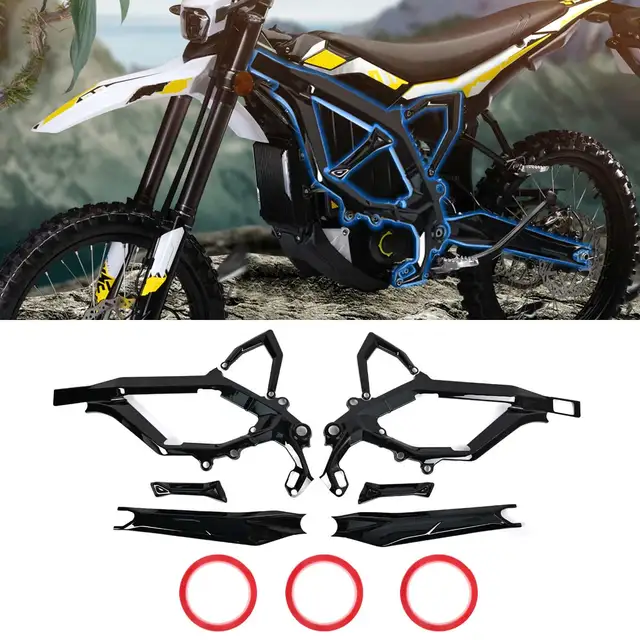 Dla Sur Ron Ultra Bee Osłony ramy ABS Jasna czarna owiewka Zestaw korpusu Ochrona Dekoracyjna osłona Motocykle ABS Naklejka Osłona