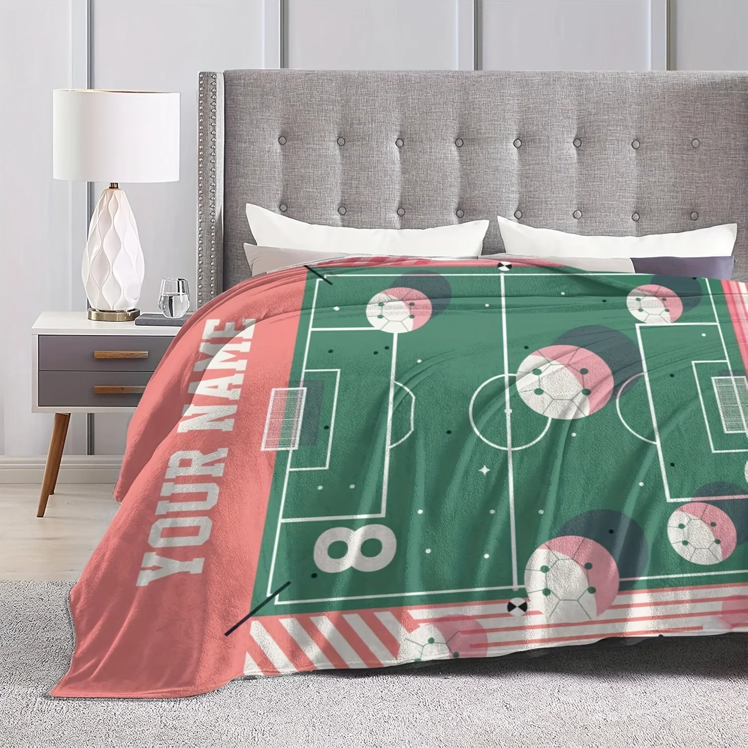 اسم مخصص رقم. 8 بطانية من الفلانيل، مناسبة للأريكة والسرير وأعياد الميلاد والأطفال والأصدقاء وهدايا الهالوين