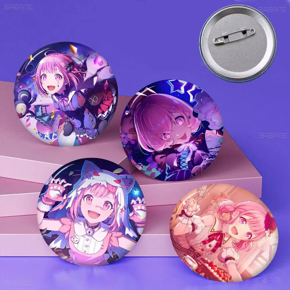 Project SEKAI Cartoon Girl Otori Emu Cartoon Brooches Badge Round Handmade Brooch Lapel Pins Jewelry for Backpack Clothes Gifts