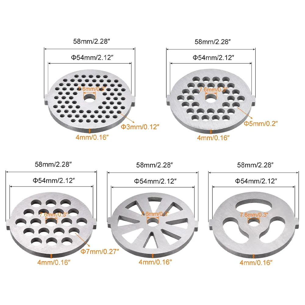 Household meat grinder accessories, stainless steel knife mesh blade, enema machine, meat grinder orifice plate meat grinder