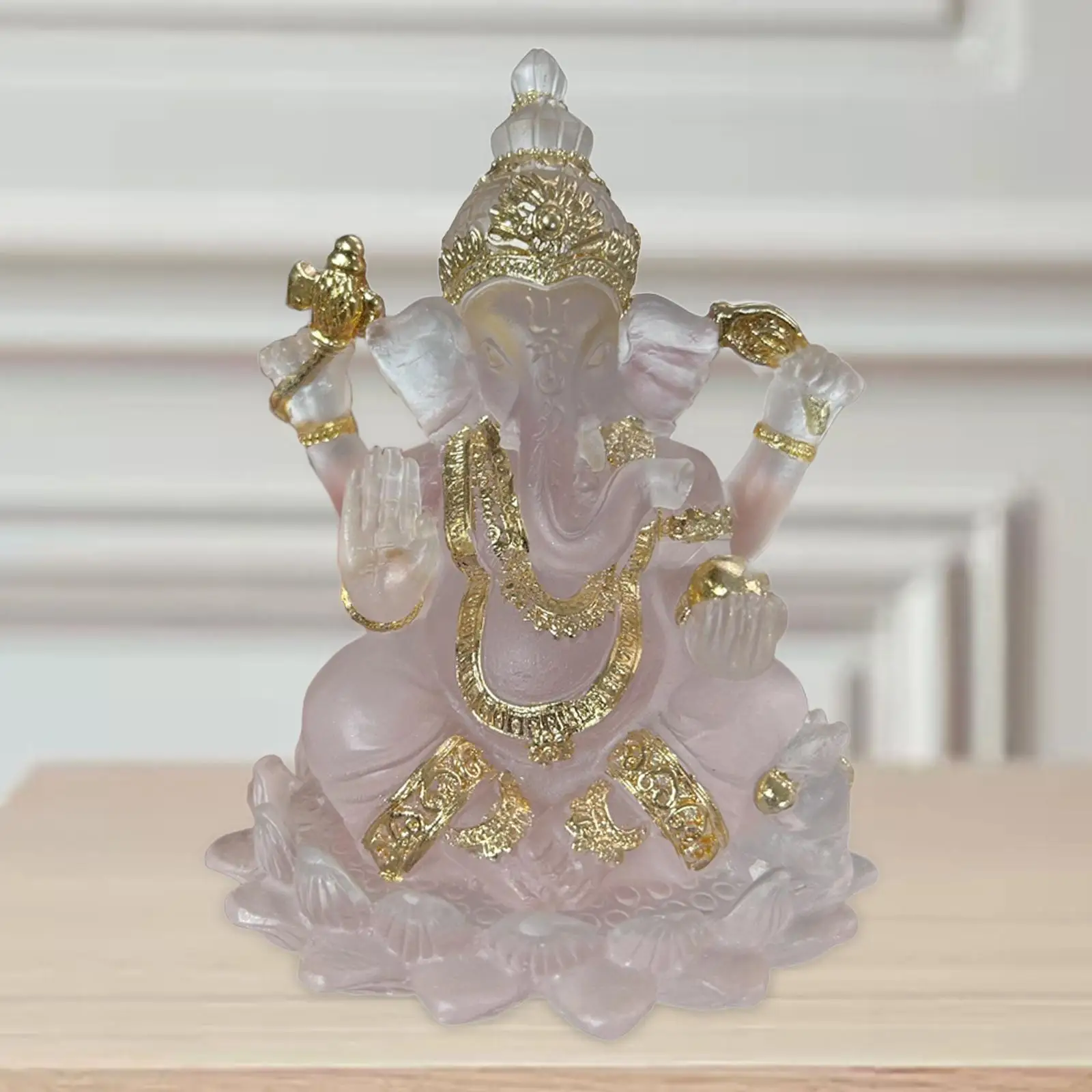 Figura de resina transparente de Lord Ganesha, elefante, estatua de Buda, para decoración del hogar, ideal para el salpicadero del coche, escritorio, estantería o sala de estar, un regalo perfecto.