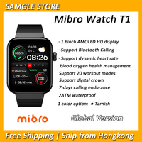 Mibro Watch T1 Smartwatch 1.6 inch AMOLED Screen 2ATM Waterproof Heart Rate Blood Oxygen Health Monitoring BT 5.0 Calling Watch